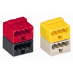 Клеммная колодка 2х4-проводная WAGO 243-212  MICRO EIB PUSH WIRE для распределительных коробок одножильных проводников, светло-серый / желтый