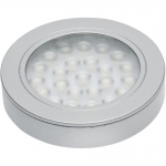 Светильник светодиодный встраиваемый/накладной GTV VASCO LD-VA24ZB-53, 12V DC, 1,7W, 24 SMD3528, IP20, 150lm, 6400K, 200см провод с miniAMP (2 болта, лента 3M), серебристый