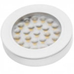 Светильник светодиодный встраиваемый/накладной GTV VASCO LD-VA24NE-10, 12V DC, 1,7W, 24 SMD3528, IP20, 150lm, 4000K , 200см провод с miniAMP (2 болта, лента 3M), белый