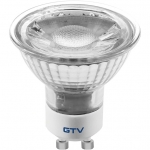 Лампа светодиодная GTV LD-SZ5010-40, SMD 2835, 4000K, GU10, 5W, AC220-240V, стекло, 38°, 400lm