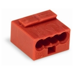 Клеммная колодка 4-проводная WAGO 243-804 MICRO PUSH WIRE для распределительных коробок одножильных проводников, красный