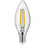 Лампа светодиодная GTV LD-C35FL5-30-E FILAMENT E14, C35, 5W, 3000K, 360°, AC220-240V, 400Lm, 43mA